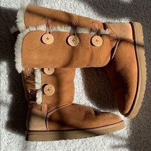 Tan Ugg Bailey button boots
